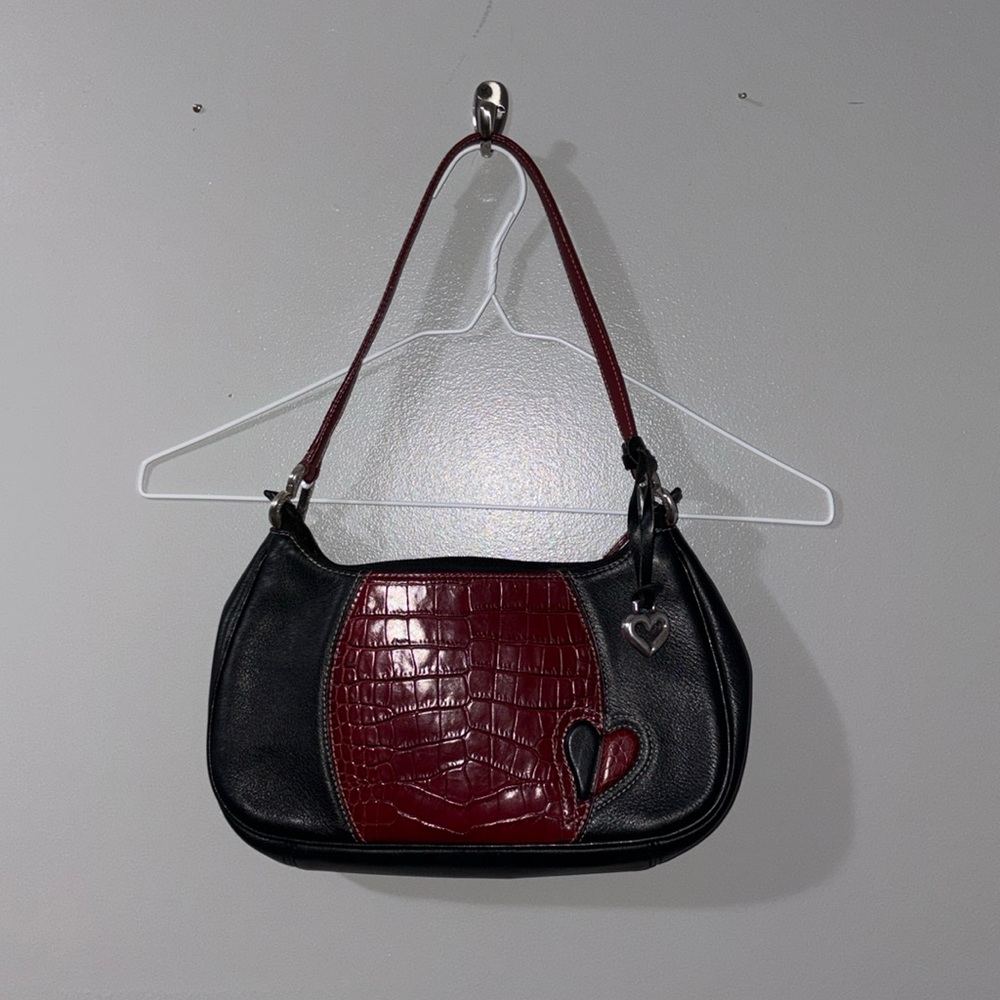 Brighton red and black heart purse